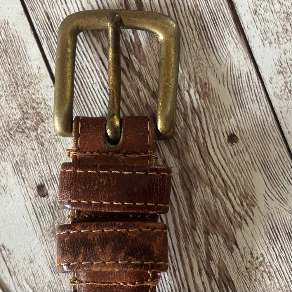 Coach Vintage Distressed Brown Belt Bag with Brass Buckle 34 Mens